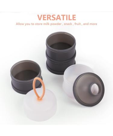 Vicloon Baby Milk Powder Dispenser 4-Layer Portable Storage Container - Gray & Pink | Stackable Pots for Kids Snacks, 120ml per Layer - Buy Online on SooperMarket.com