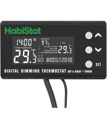 Habistat - Digital Dimming Thermostat - Day And Night Timer - Waterproof - 3 Metre Long Sensor - Adjustable Alarm - Perfect For Reptile Encourages - 600 Watt - Buy Online on SooperMarket.com