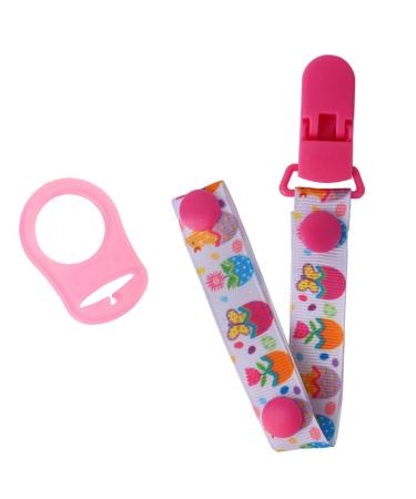TIAN-K Pacifier Chain Baby Pacifier Chain with Clip Holder for MAM Rings Pacifier Shield Nipple Leash Pink