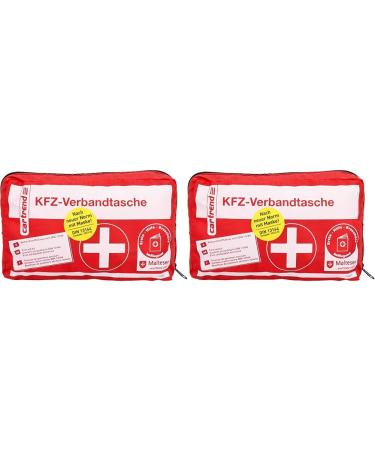 cartrend first aid kit Classic with Malteser first aid measures DIN 13164 red pack of 2 pack of 2 red
