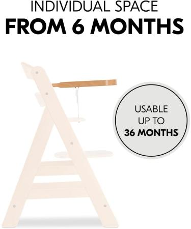 Hauck Alpha+ Wooden Tray Natural - FSC Sustainable Certified Beechwood Elevated Highchair Tray Easy to Clean - Buy Online on SooperMarket.com