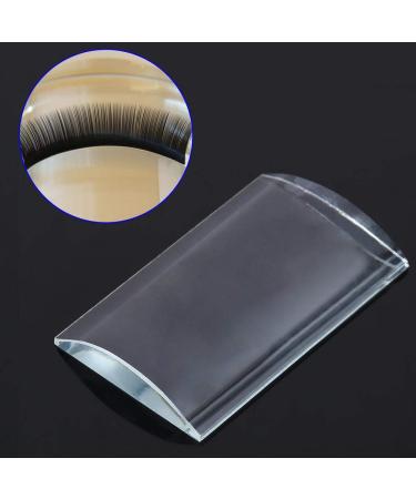Curved glass eyelash pad curved tile large volume eyelash extension stand false eyelashes holder eyelash adhesive pad glass glue palette