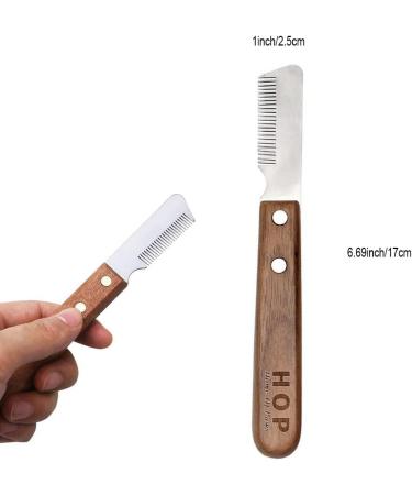 Dog Professional Stripping Knife for Border Terrier Grooming - Ergonomic Wooden Handle (Right) - Buy Online on SooperMarket.com