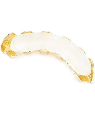 Metal Teeth Brace Portable Stable and Firm Light Weight Easy To Wear Hip Hop Brace for Men and Women for Upper Teeth for Most Tooth Sizes(Gold) - Buy Online on SooperMarket.com