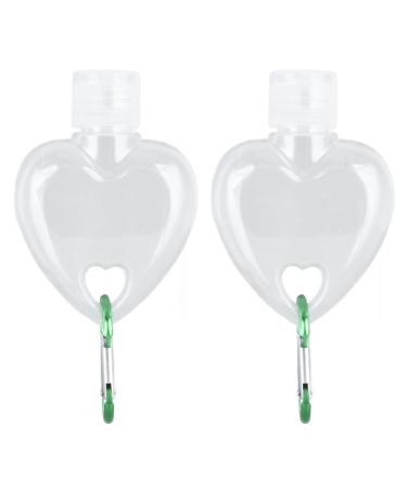 MUNEFE 2 Set Travel Bottle Travel Squeeze Bottle Plastic Liquid Bottle for Cosmetics Liquid Soap Portable Toiletries(Heart)
