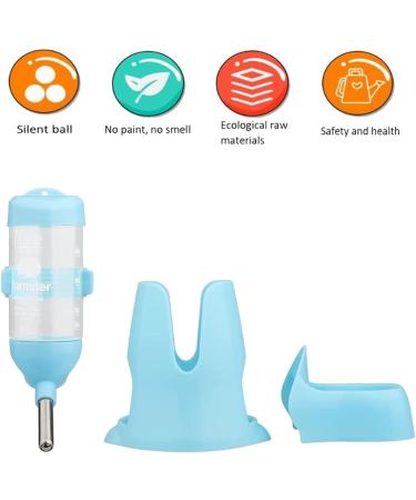 Norhogo Hamsters Water Bottle & Food Dispenser with Stand 80ml - Blue | Small Animals Guinea Pig Rat Rabbit Dwarf Gerbil Chinchilla - Buy Online on SooperMarket.com
