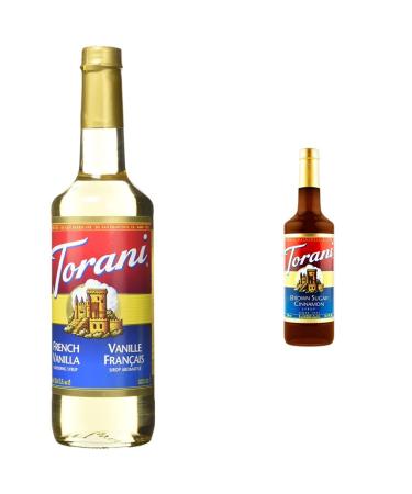 Torani French Vanilla Flavour Syrup 750ml & Brown Sugar Cinnamon Flavour Syrup 750 Milliliter