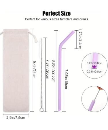 10 All Straws - Reusable Silicone Straws for 30 and 20 oz - Flexible Easy to Clean with 1 Carrying Bag and 2 Cleaning Brushes Multicolor BPA Free Bent Smoothie Straw - Buy Online on SooperMarket.com