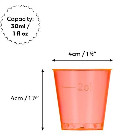 MATANA 300 Neon Plastic Shot Glasses - 1oz Party Shot Cups for Wine Tasting, Condiments, Sauce, Jello Shots & More - Sturdy & Reusable - Buy Online on SooperMarket.com