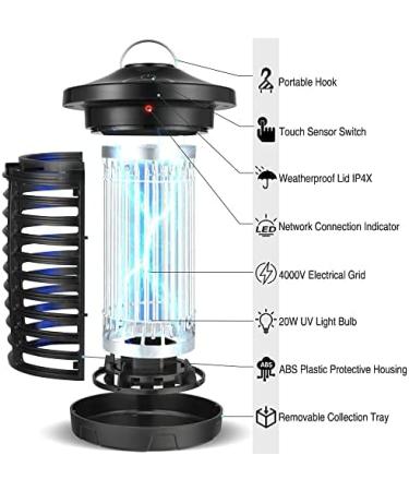 4000V 20W Bug Zapper: Indoor/Outdoor Electric Mosquito Killer with Remote & Voice Control - Alexa/Google Home Compatible - Buy Online on SooperMarket.com