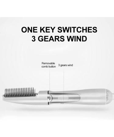 2-in-1 Electric Hair Dryer Styling Tool - Versatile Blow Dryer Brush & Hair Straightener with Teasing Comb - Adjustable Heat Settings (US Plug - Buy Online on SooperMarket.com