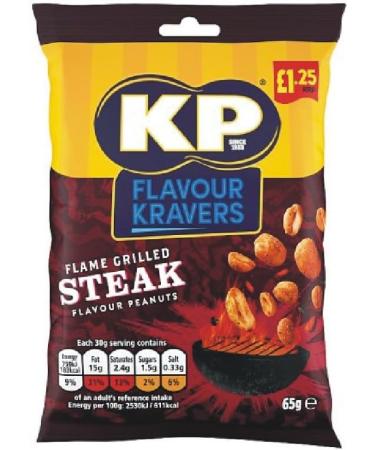 KP Flavour KRAVERS Flame Grilled Steak Peanuts 65G (Pack of 16) | High in Fibre | by SHANZA DEPARTMENTAL'S - Buy Online on SooperMarket.com