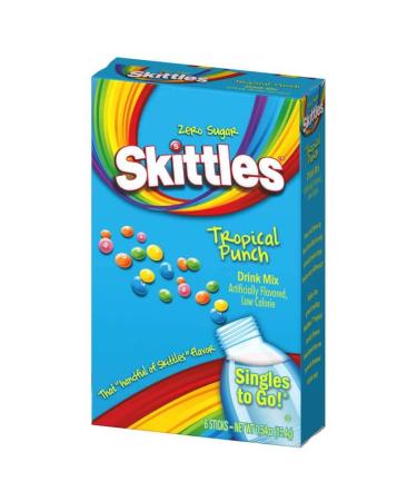 Skittles Drink Mix Tropical Punch Zero Sugar Singles To Go 15.4g