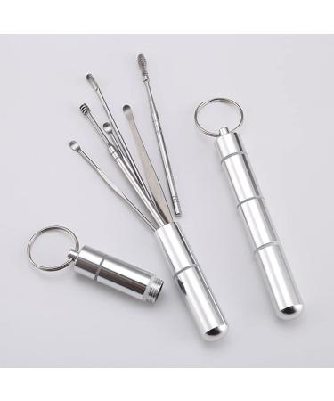 BAIRU 6PCS Pocket Ear Wax Removal Tool Set in Portable Aluminium Alloy Bottle - Buy Online on SooperMarket.com