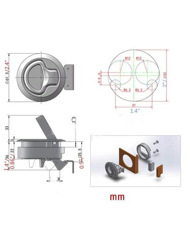 2PCS Marine Hatch Latch Lock Flush Pull Round Slam Latch for RV Boat Deck - Black - Buy Online on SooperMarket.com
