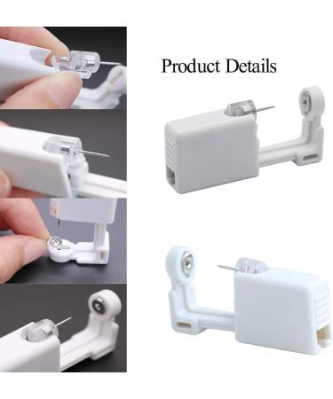 Silmy 2 Pack Ear Piercing Kit - Disposable Self Piercing Gun with Ear Stud & Clean Tool - Nose Studs Cartilage Tragus Helix Piercing Gun - Silver White1 - Buy Online on SooperMarket.com