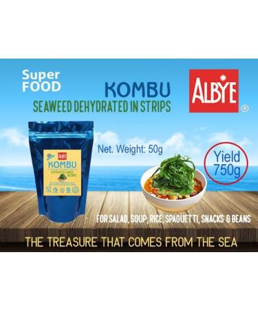 Kombu Seaweed Dehydrated in Strips Bag with 1.8oz/50g Grows at 27oz/750g Vegan. The Treasure That Comes from The Sea!. - Buy Online on SooperMarket.com