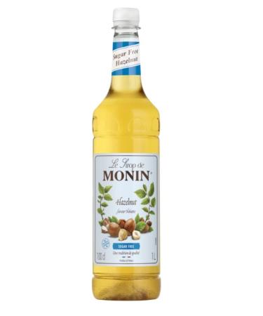MONIN Premium Sugar Free Hazelnut Syrup 1L with FREE Cocktail Recipe Card
