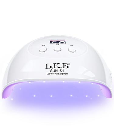 UV Light for Gel Nails LKE Nail Dryer 72W UV LED Nail Lamp for Gel Nail Polish Kit with 3 Timer Settings Professional UV Nail Light Nail Art Tools Auto Sensor