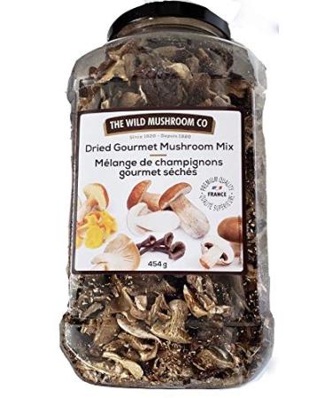 The Wild Mushroom Co. Dried Gourmet Mushroom Mix. (Yellow Boletes Oyster Mushrooms Portobello Porcini). Packed in France. 454 Grams