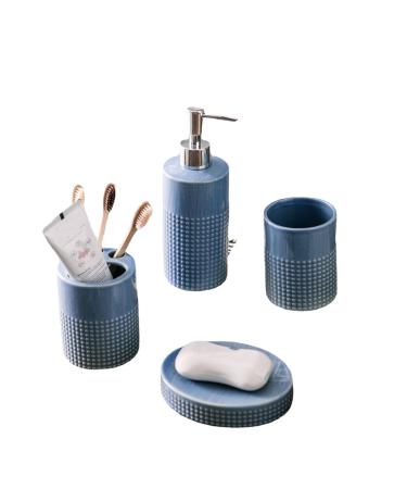 Ceramic Bathroom Group Four-piece Lotion Bottle Press Hand Sanitizer Toothbrush Cup Toiletries Fits all As Show