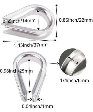 4Pcs 1/2 Wire Rope Chain Thimble Set - Boat Rigging Anchor Splicing | 316 Stainless Steel - Buy Online on SooperMarket.com