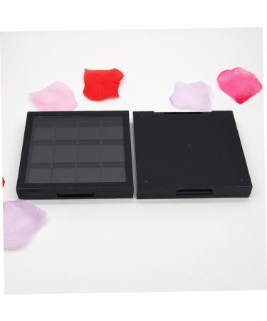 PLAFOPE 4 Pcs 12 Empty Eye Shadow Pallet Acrylic Makeup Cosmetic Pallet Empty Makeup with Mirror Black - Buy Online on SooperMarket.com
