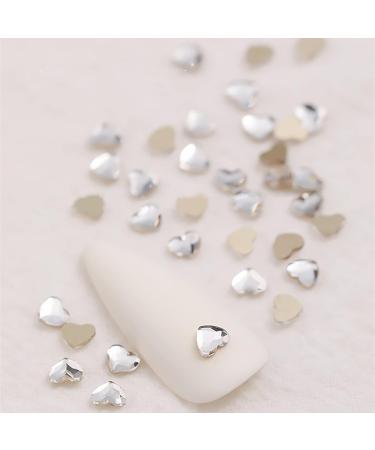 Heart Nail Rhinestones 90 Pcs Acrylic Flatback 3mm Heart Nail Charms Nail Art Rhinestones Gems 3D Nail Art Decorations for DIY Crafts Jewelry Making (Clear) - Buy Online on SooperMarket.com