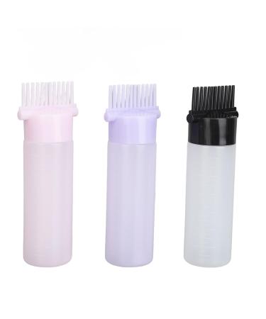 KKPLZZ 3 Colors Hair Coloring Oiling Bottle Root Comb Applicator Bottle with Graduated Scale for Beauty Salon