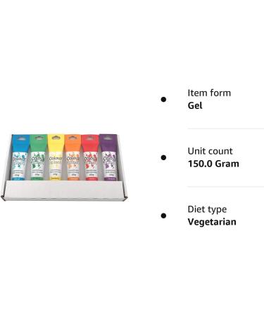 Colour Splash Food Colouring Gel Rainbow Colours 6 Set supplied in shrink wrapped retail gift box with window Easy to Use Squeezy Tubes Transform Plain Cakes Into Bright Eye-Catching Creations - Buy Online on SooperMarket.com