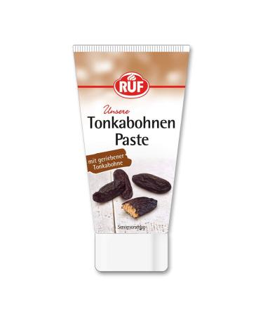 Ruf Tonka-Bean paste with grated Tonka bean Tonka paste in a practical dosing tube for cakes desserts and drinks gluten-free vegan 50g 1-pack of 1x50g tonka