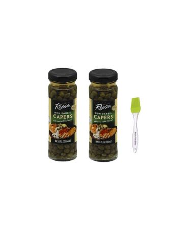 Reese Non Pareil Capers, 3.5 Oz (Pack of 2) Bundle with PrimeTime Direct Silicone Basting Brush in a PTD Sealed Bag