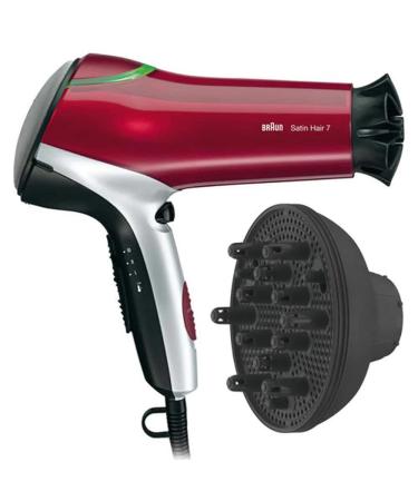 Brown Satin Hair 7 hair dryer professional hair dryer with IONTEC and COLOUR SAVER Technology HD770 1 piece (1 -pack) black/red black and red