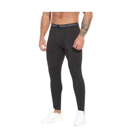 SS COLOR FISH Men Compression Pants Athletic Baselayer Workout Legging Running Tights for Men Black 2 Medium