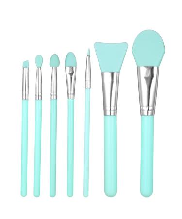 7pcs Silicone Makeup Brush Kit Face Mask Brush Foundation Eyeshadow Eyebrow Brush (Green)