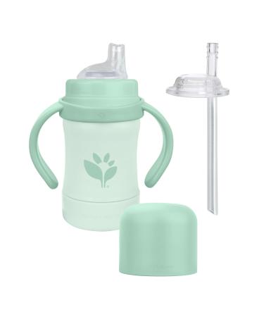 green sprouts  Sprout Ware  Sip & Straw 6oz  6mo+  Plant-plastic  Platinum-cured Silicone  Dishwasher Safe  Grows with Baby  Tested for Hormones 6 ounces Sage