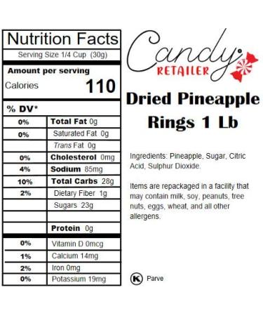 Dried Pineapple Rings - 1lb | Premium Quality | Candy Retailer - Buy Online on SooperMarket.com