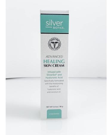 American Biotech Labs Silver Biotics Skin Cream - Nano-Silver & Hyaluronic Acid - Unscented 3.4 oz | Advanced Healing 20 PPM - Buy Online on SooperMarket.com