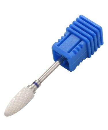 FYOBOT White Ceramic Flame Bit for Hard Gel & Acrylic Nail Art Electric Manicure Drill BT005-M