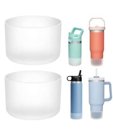 HAOESS Silicone Boot for Stanley Quencher H2.0 40 oz 30 oz 20 oz & Stanley IceFlow Flip 20 oz 30 oz, Stanley Tumbler cup Accessories Bottle Bottom Sleeve Cover, Anti-Slip (Clear)