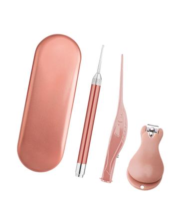 FOMIYES 1 Set Nail Cutters Nail Nail Clipper Set Nail File Set Nail Trimmer Ears Cleaner Ear Spoon Nose Cleaning Tweezers Nail Clippers Toe Finger Manicure Earth Tones Nail Golden 17.6x5.8cm