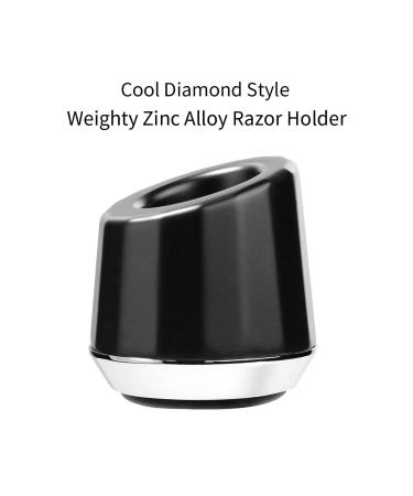 Men's Zinc Alloy Safety Razor Stand - Black Shaving Razor Holder Base - Buy Online on SooperMarket.com