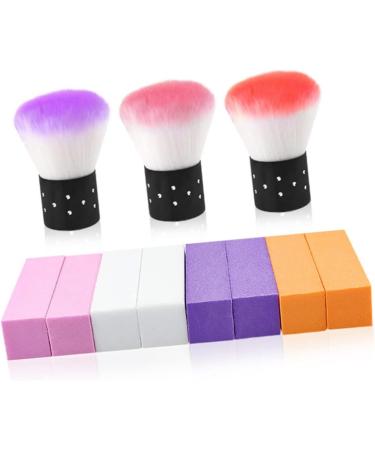 minkissy 1 Set Nail Block Bulk Nail Files Sand Paper Nail Sanding Buffer Nail Art Brush Nail Brush Remover Buffer Block Tools Nail Cleaner Brush Nail Polish Block Purple Paint Manicure - Buy Online on SooperMarket.com