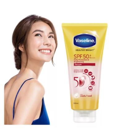 Vaseline Healthy Bright SPF50 + PA++++ Serum - Daily Protection & Brightening 300ml (10.14 Fl Oz) | International Shipping Available - Buy Online on SooperMarket.com