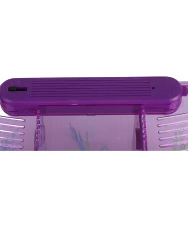 Aquarium Fish Tank Transparent Aquarium Fish Tank LED Acrylic Three Divisions Breeding Isolation Box for Small Fishes Mini Breeding Fish Tank (Purple) - Buy Online on SooperMarket.com