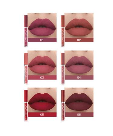 6 Colors Matte Lipstick Set for Women | Long-Lasting & Waterproof Lip Gloss | Non-Stick Cup | Lip Makeup Gift Set - Color A - Buy Online on SooperMarket.com