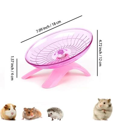 woojfcang Silent Hamster Wheel Flying Saucer Hamster Running Wheel for Syrian/Dwarf Hamster Gerbils Squirrels Guinea Pig Small Animals Pets Playing Toys Exercise Sports Wheel (Plastic Pink) - Buy Online on SooperMarket.com