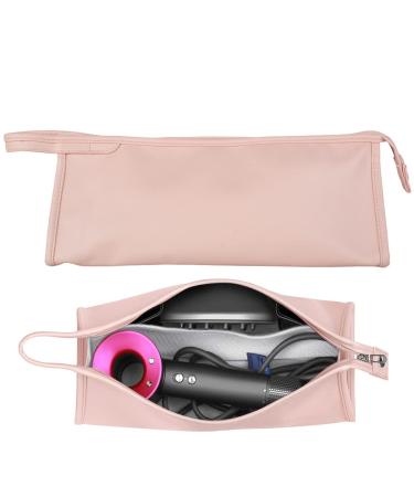 Hair Dryer Carrying Case Waterproof Hair Dryer Storage Case PU Leather Storage Bag Portable Travel Case Storage Organizer for Air Wrap Styler Hair Dryer(Pink)