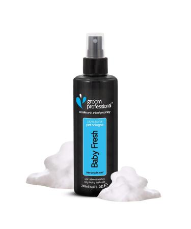 GROOM PROFESSIONAL Baby Fresh Dog Cologne Spray - Dog Perfume Spray - Dog Spray for Smelly Dogs - Familiar Baby Powder Dog Spray - Contains Chamomile to Soothe Sensitive Skin 200ml 200 ml (Pack of 1) Single