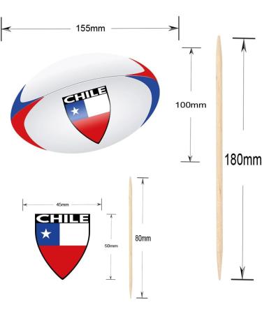 Chile Flag Rugby Ball Food & Cupcake Picks Toppers Party Decorations (14 Pack) - Buy Online on SooperMarket.com